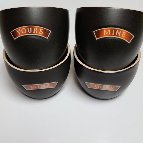 Bailey's Irish Cream Ceramic Espresso Coffee 'Mine' & 'Yours' Cups (Set of 4) - Picture 1 of 3